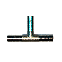 Тройник никелированный под трубку (ёлочка), 8 мм